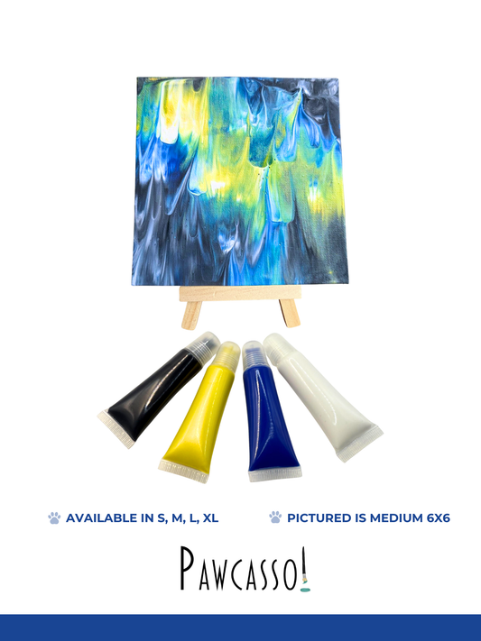 Pawcasso mess free dog art kit luka pack sizes