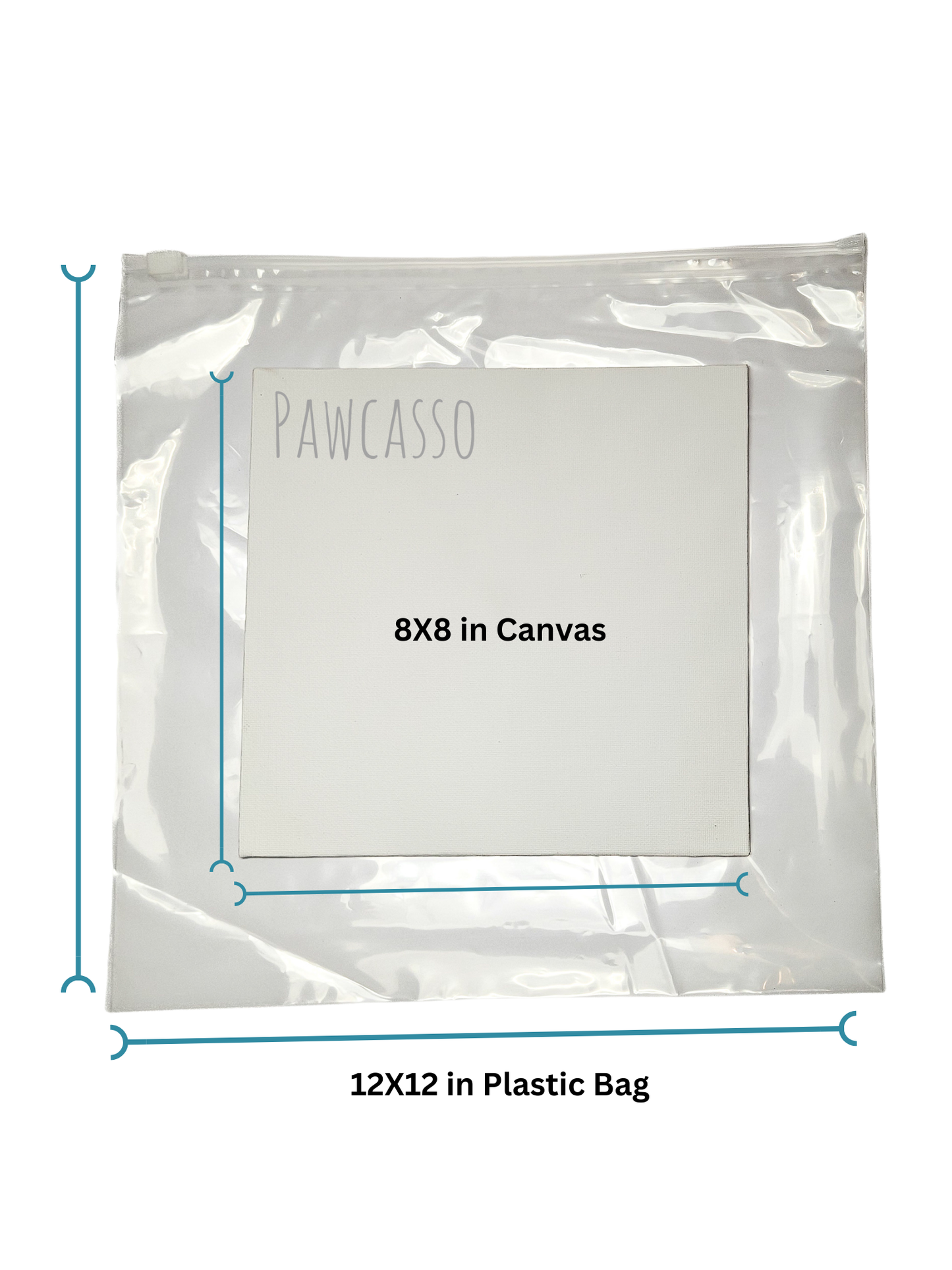 Pawcasso Large Custom Dog Painting Kit 8x8 Canvas and Bag