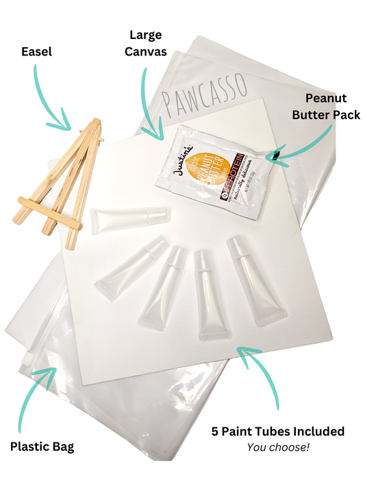 Pawcasso Large Custom Dog Painting Kit Components