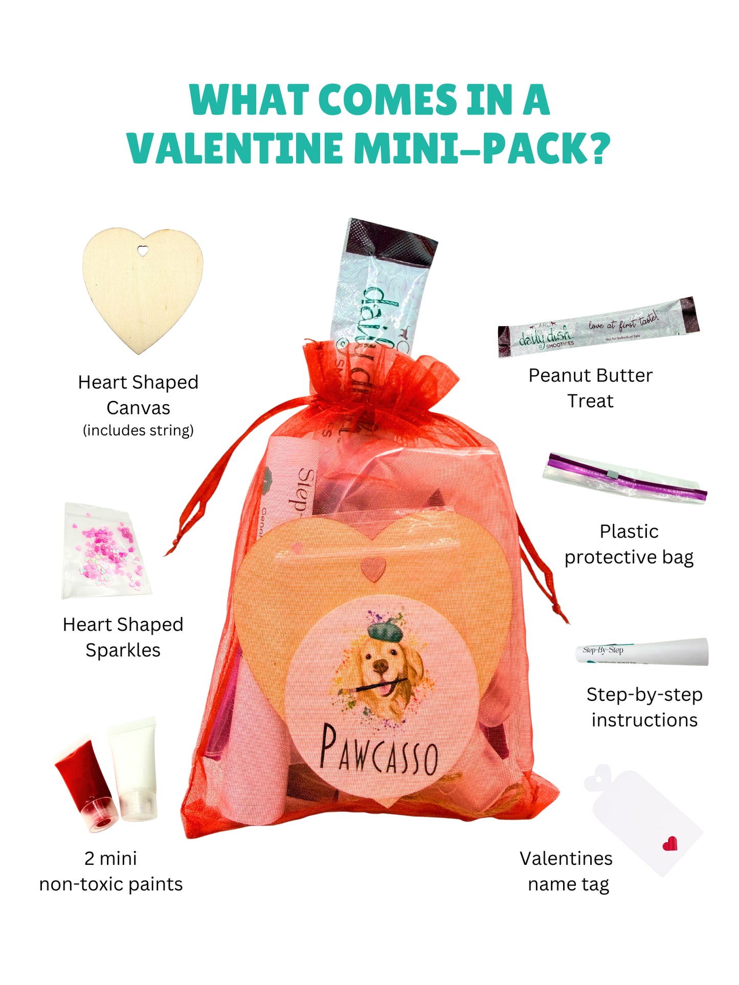 Pawcasso Valentines art kit mini pack