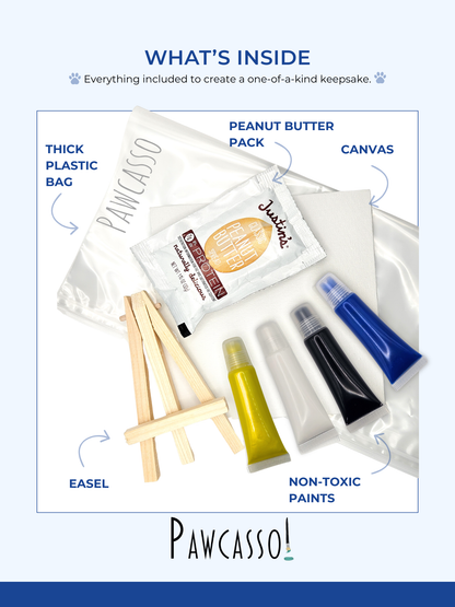 Pawcasso mess free dog art kit luka pack Components