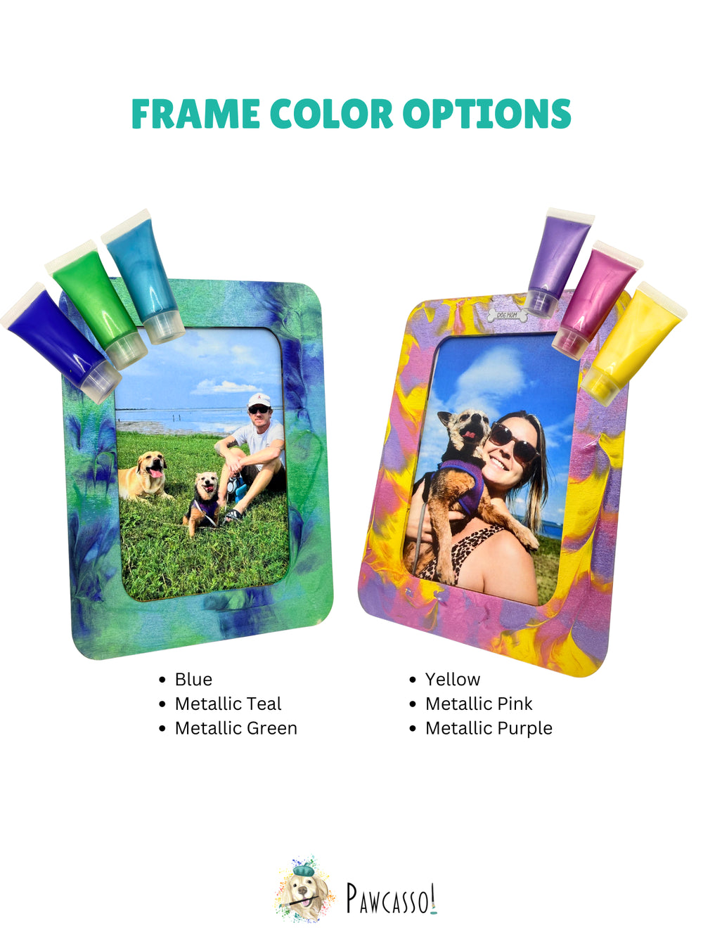 Pawcasso Dog Painting Frame DIY Color Options