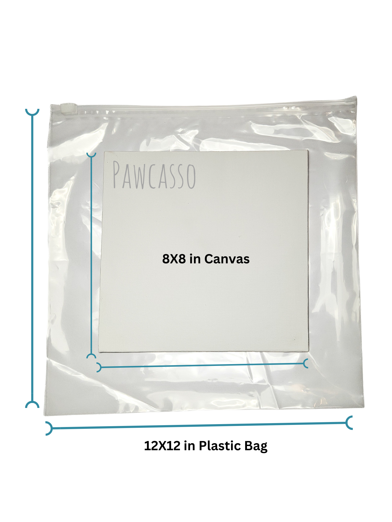 Pawcasso Large Custom Dog Painting Kit 8x8 Canvas and Bag