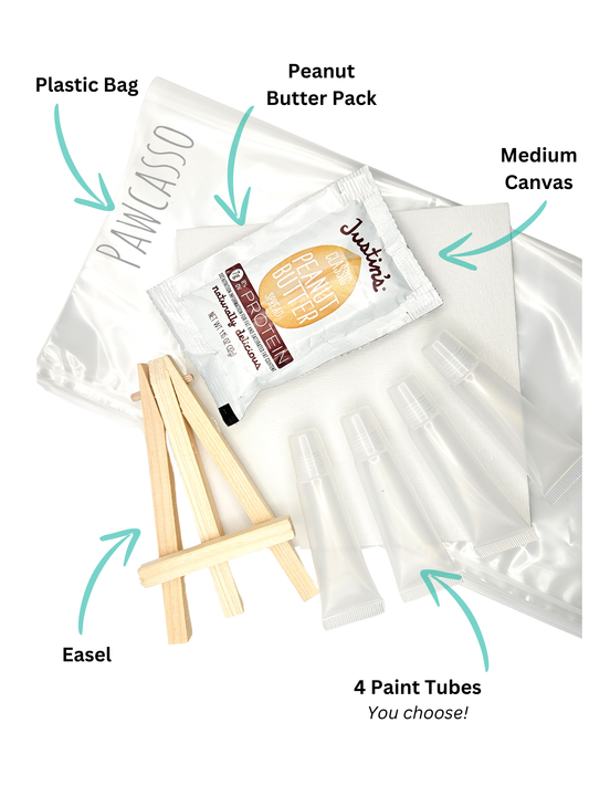 Pawcasso Medium Custom Dog Painting Kit Components