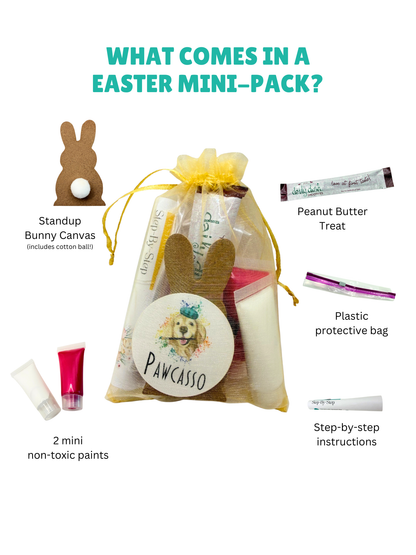 Pawcasso Mini Easter Bunny Dog Painting Kit for Holidays Components