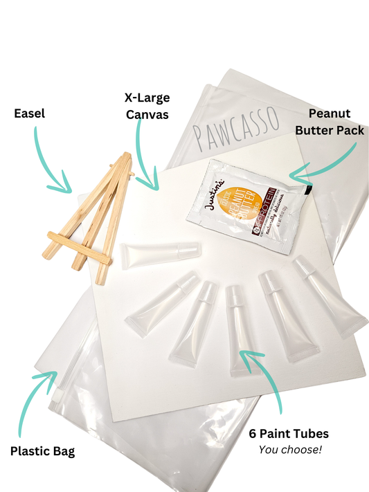 Pawcasso X-Large Custom Dog Painting Kit Components