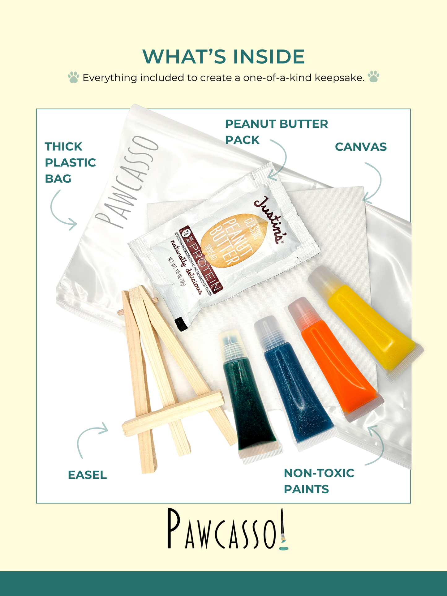 Pawcasso Sunset Pack Mess Free Dog Painting Art Kit Components